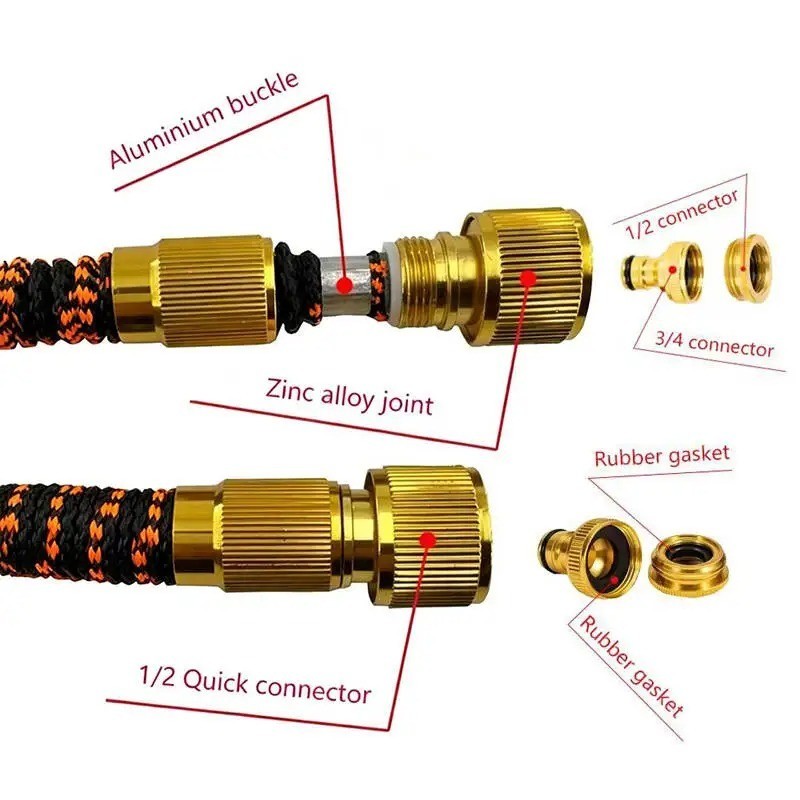 25ft / 50ft / 75ft / 100ft – Expanding Water Hose Garden Hose Anti-Kink Upgraded