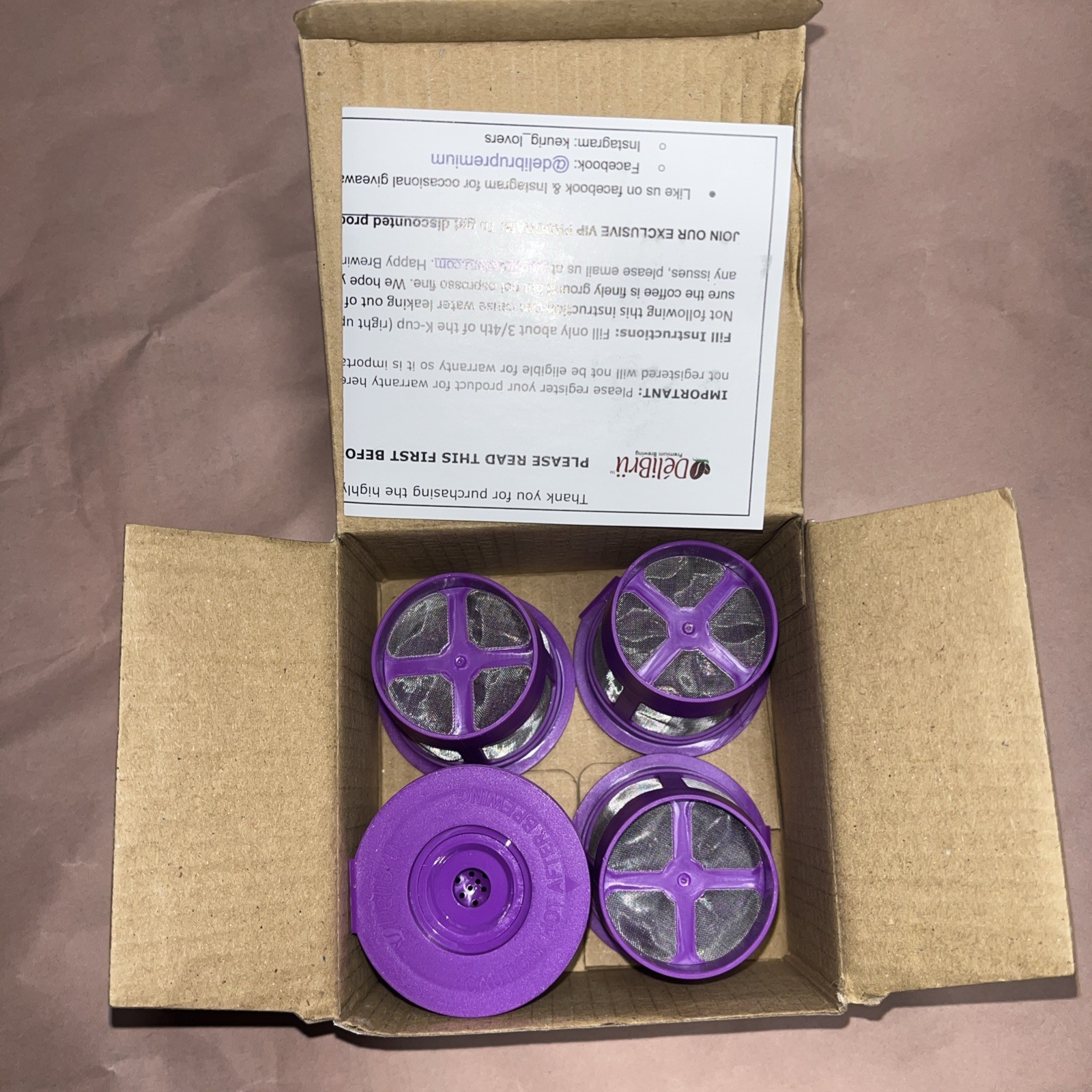Reusable K Cups for Keurig 2.0 & 1.0 – Pack of 4 (Purple) – Easy to Clean Keurig