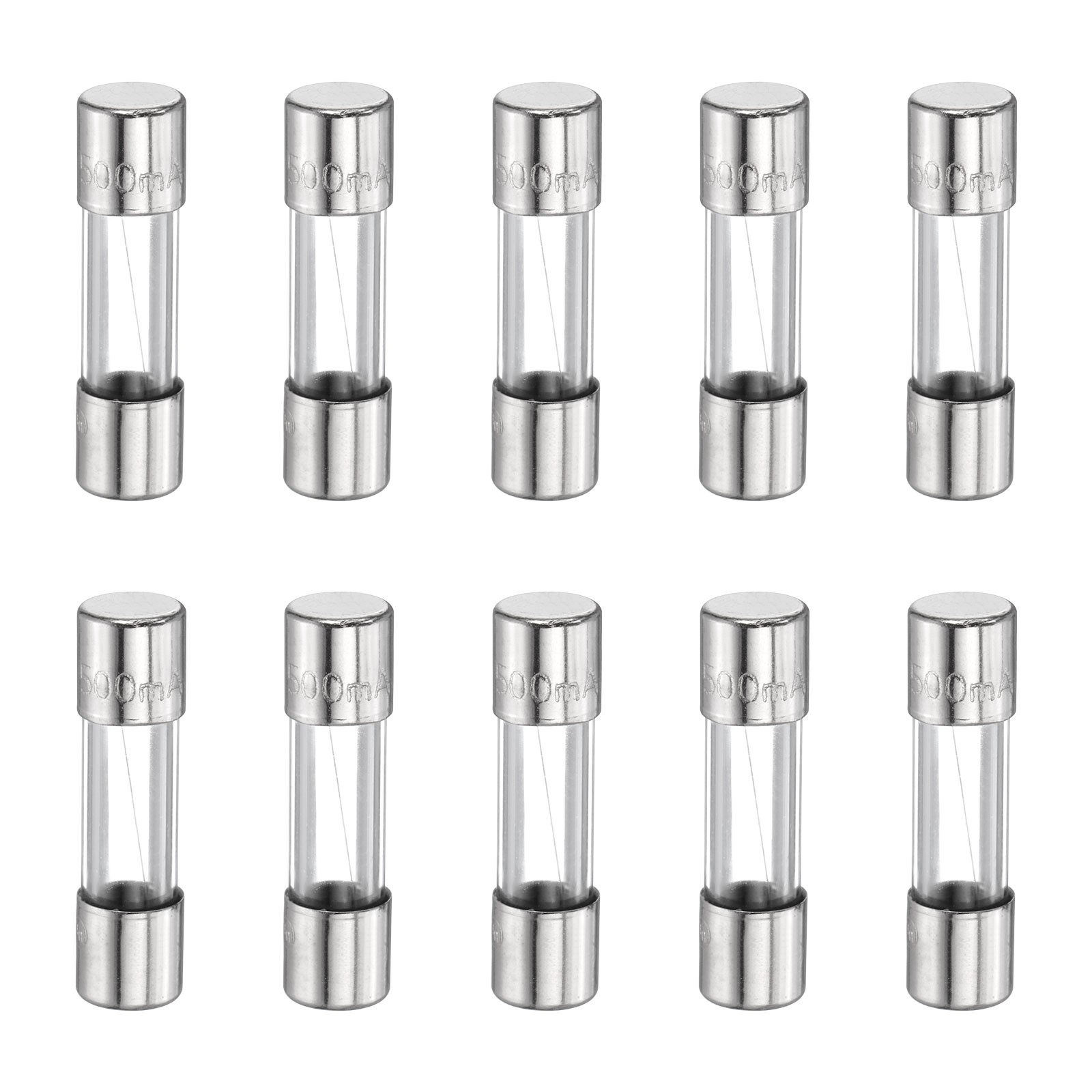 10pcs Glass Fuses Fast Blow 0.5A 125 Volt 5x20mm Fast Acting Fuse
