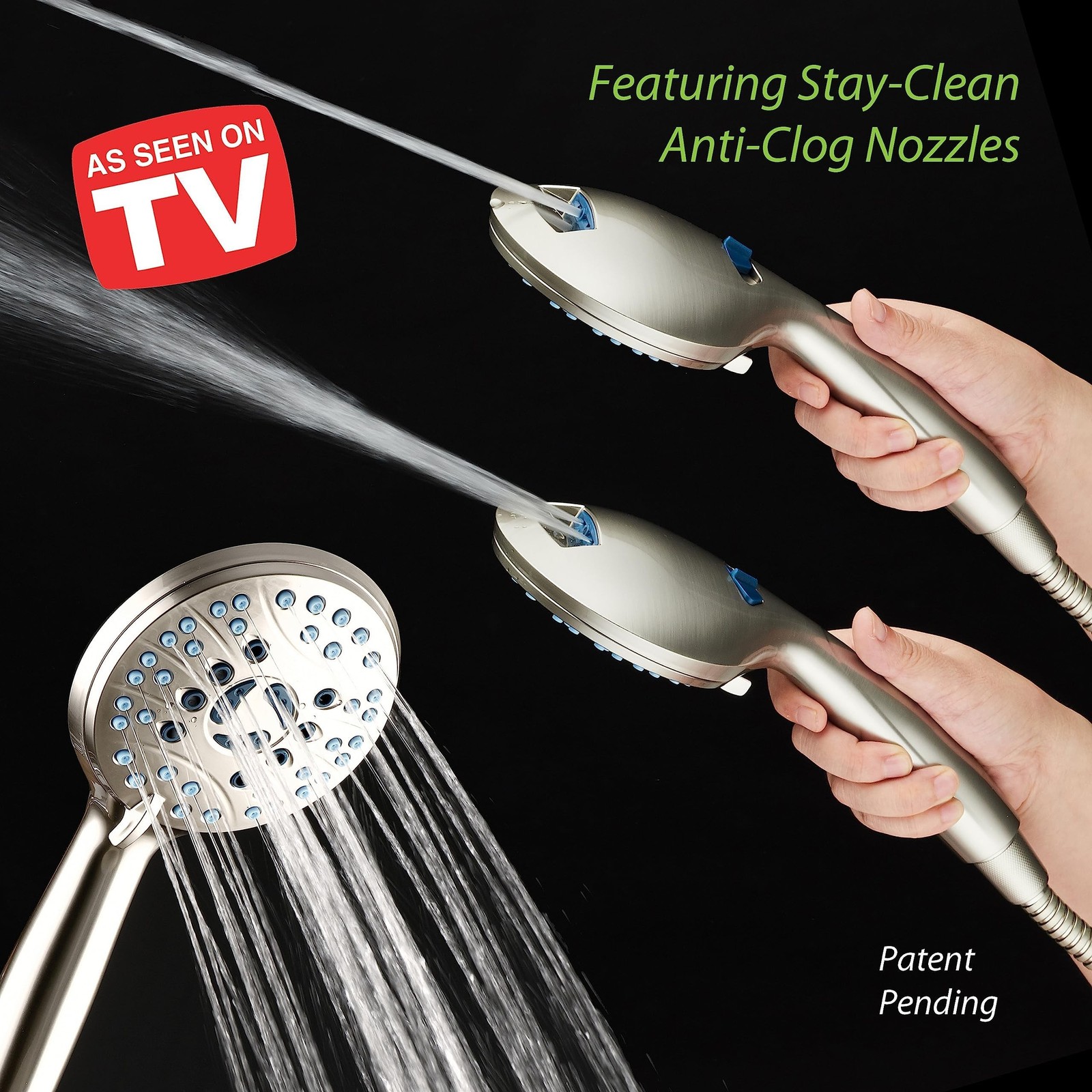 Hotel Spa AquaCare 50-mode High Pressure 7 Inch Shower Head Combo w/Dual Power