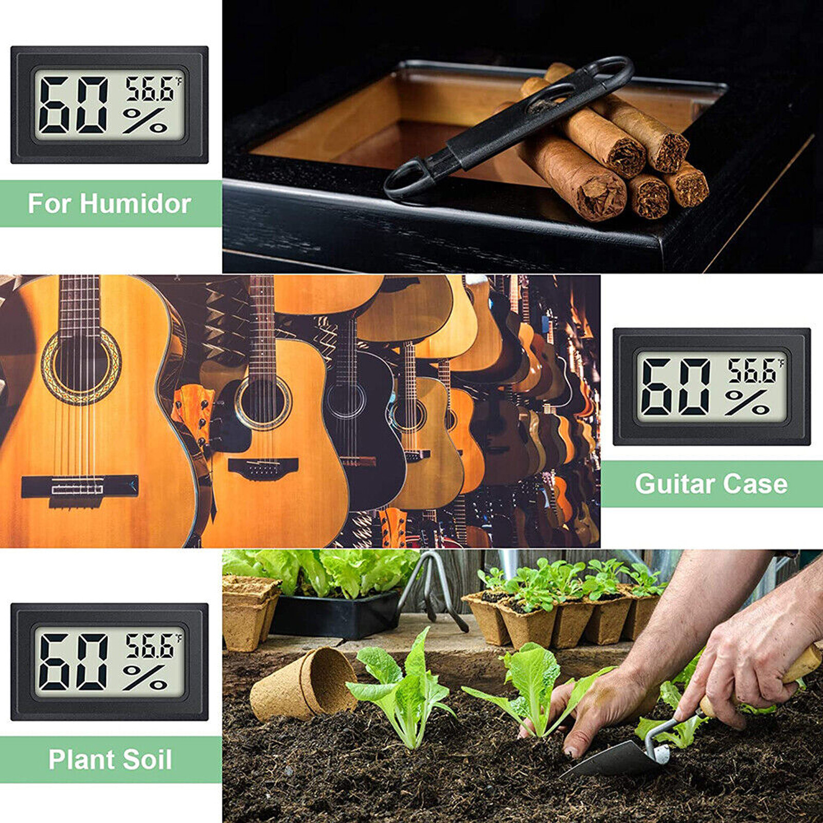 6PCS Mini Hygrometer Indoor Humidity Meter, Small Digital Thermometer Humidity