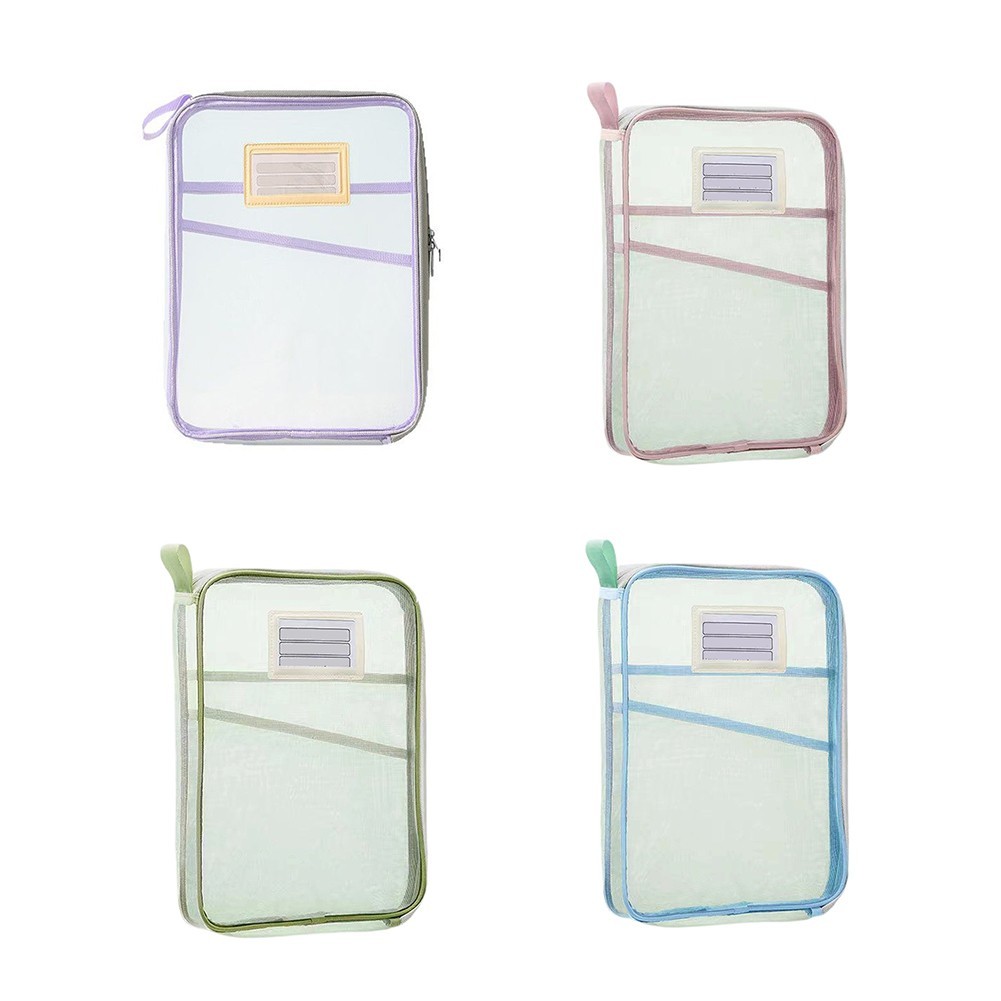 Easy To Clean For Office For Travel Transparent Mesh Bag Zippered File Case