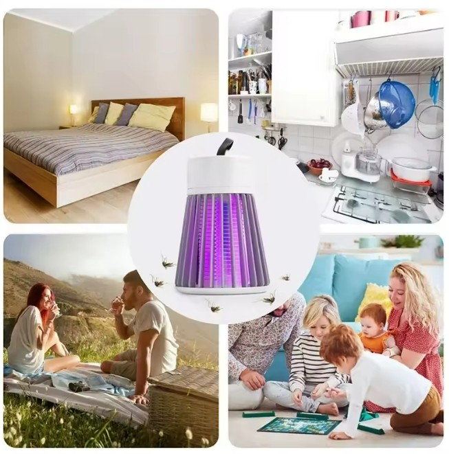 Portable Electric Mosquito Killer Lamp LED Light Trap Fly Bug Insect Zapper Lamp