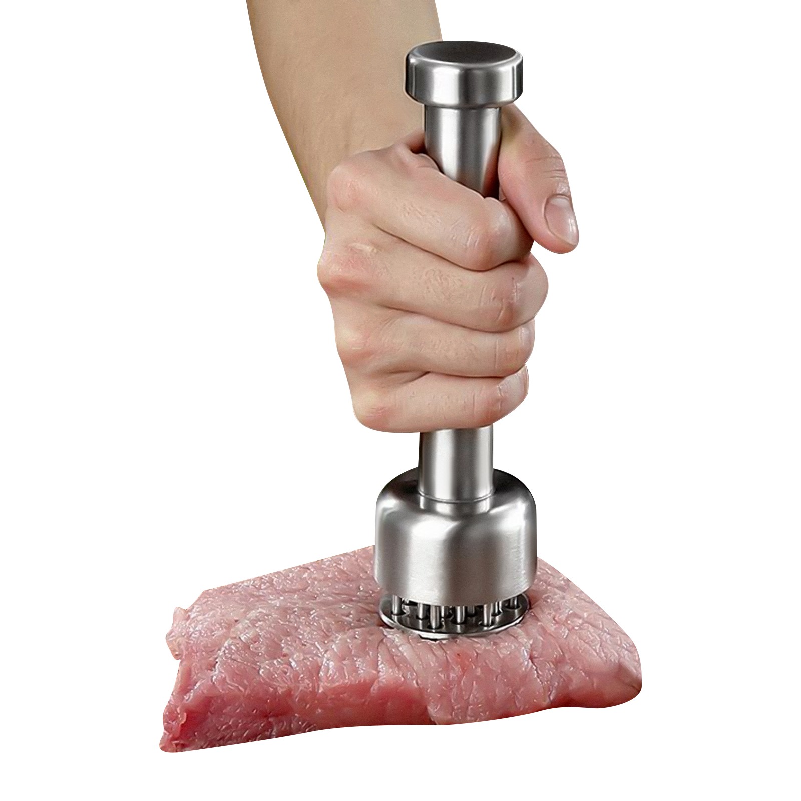 304 Stainless Steel Meat Tenderizer Tool with 21 Needles for Tenderizing Beef
