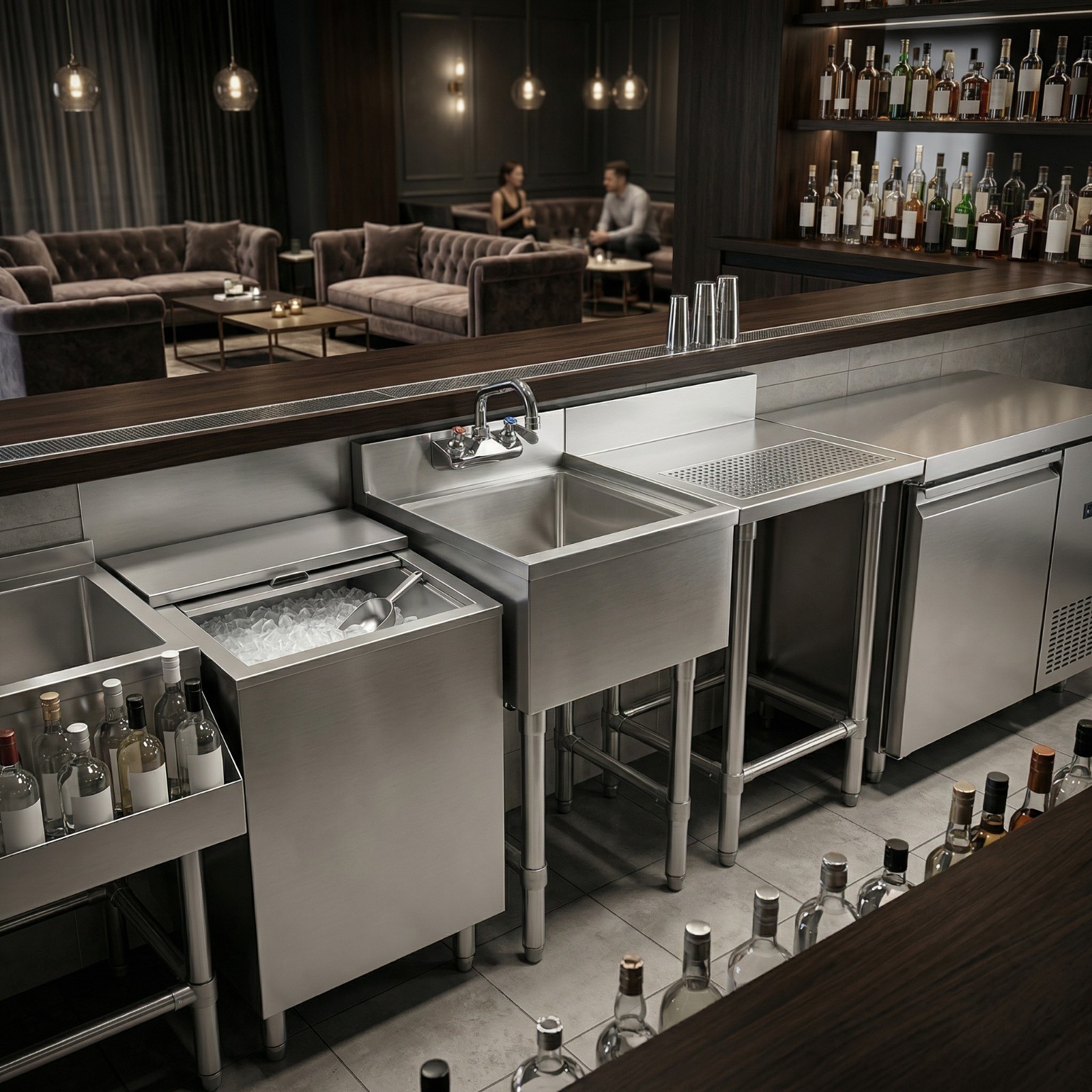 18.5 in. x 15 in. x 30 in. Underbar Stainless Steel Hand Sink with Backsplash