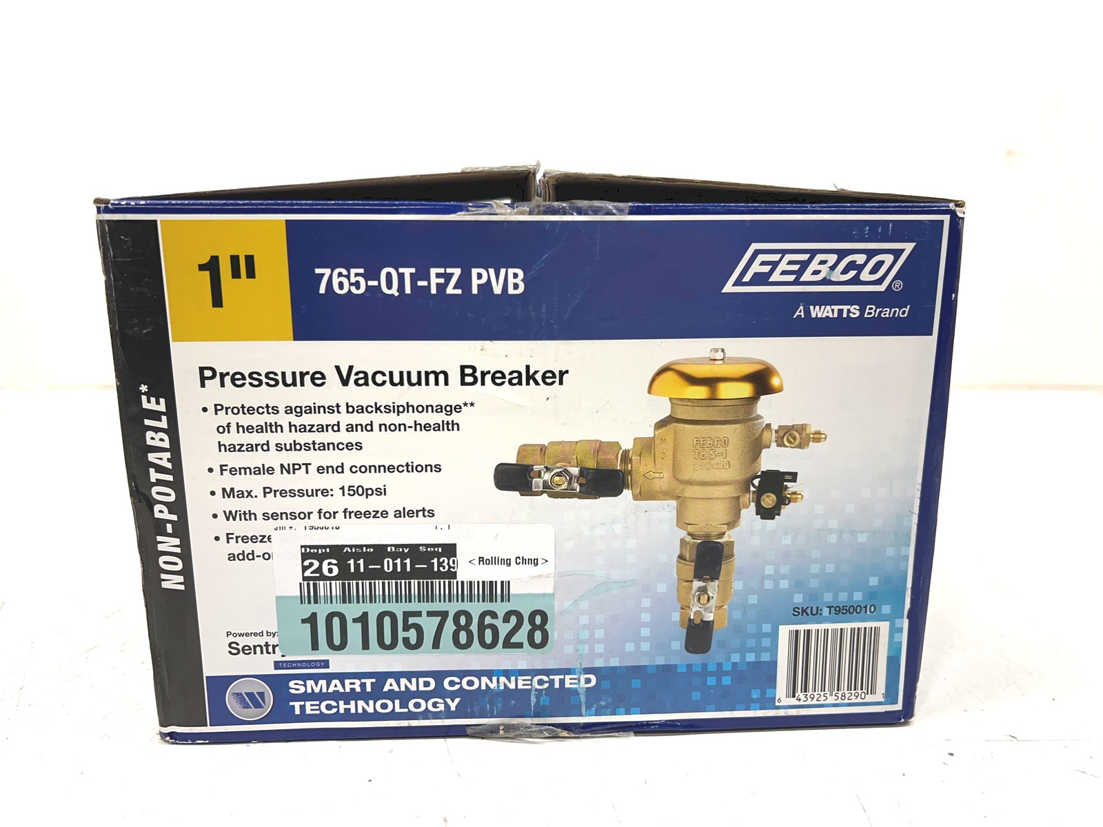 Febco 1in. Bronze Pressure Vacuum Breaker Backflow Preventer 765EBV-FZ 1 R