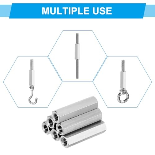 Mx0.7 Pitch 30Stainless Steel Hex Coupling Nuts Pcs 12mm / M4-0.7 x 12mm 4