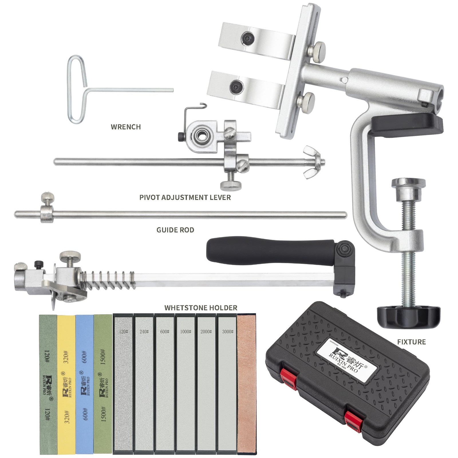 Knife Sharpening System, RX-009 Precision Knife Sharpener, 360° Flip Rotation…