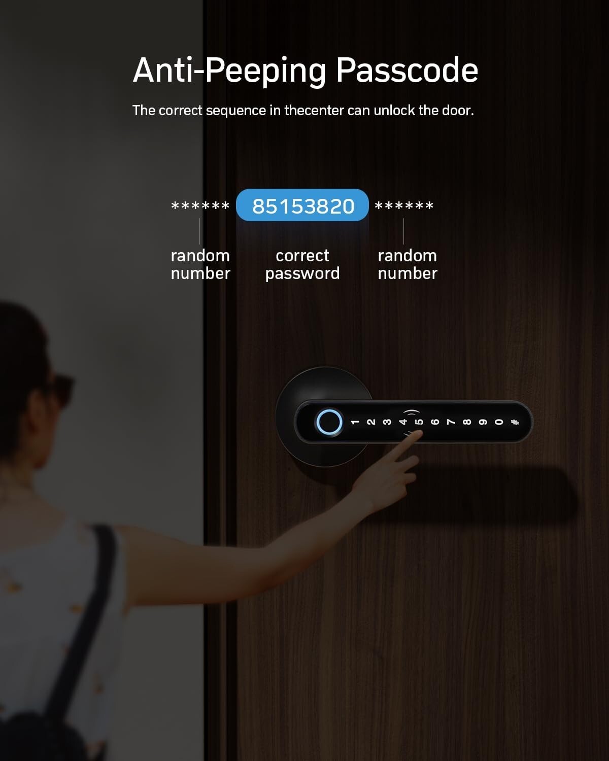 TMEZON Smart Door Lock Fingerprint, Keyless Entry Door Lock with Handle APP