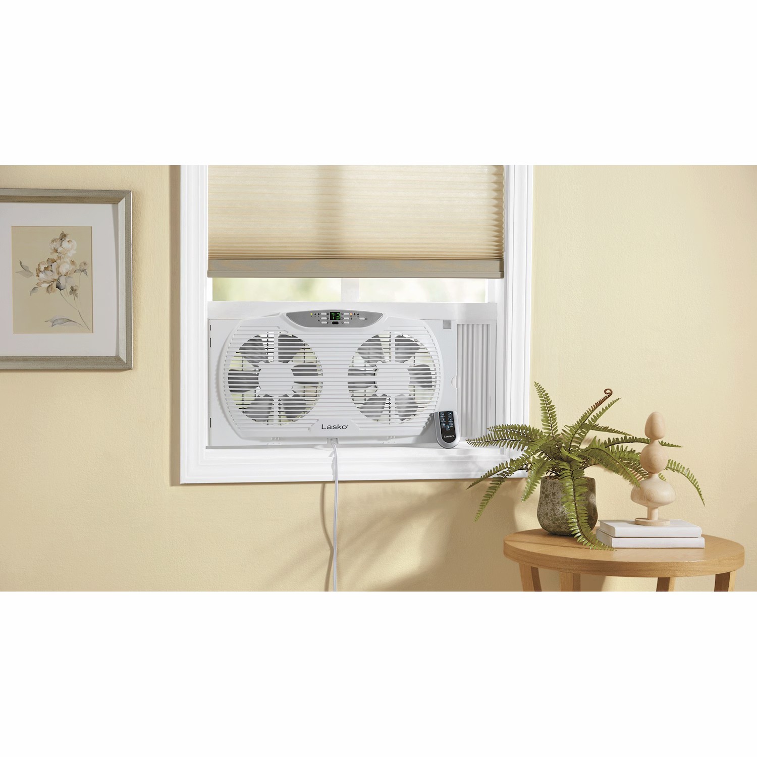 Lasko Remote Control Electronically Reversible Twin Window Fan with – FreeShip