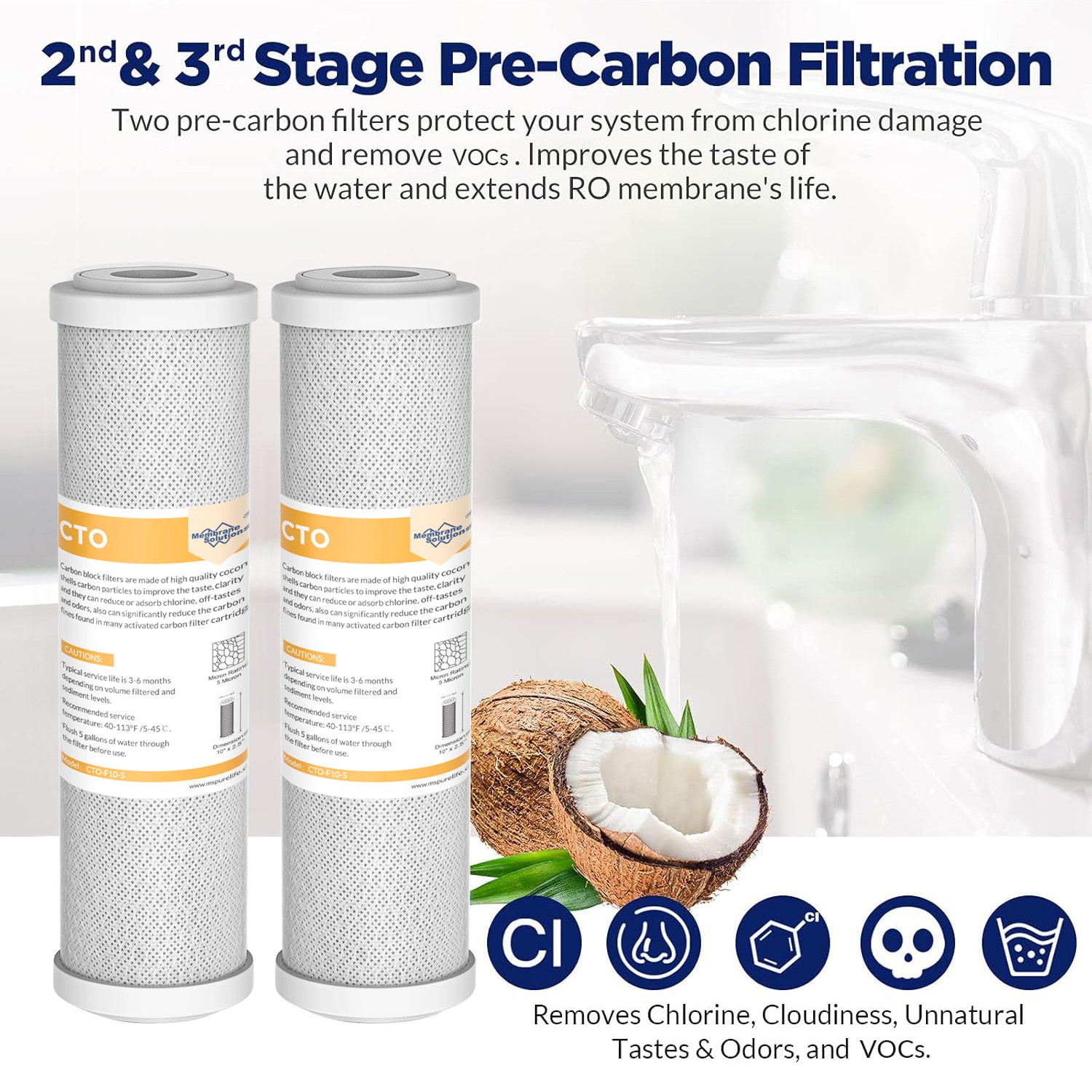1-3 Year Set 5-Stage 50 GPD RO Water Filter Fit for APEC Reverse Osmosis Systems