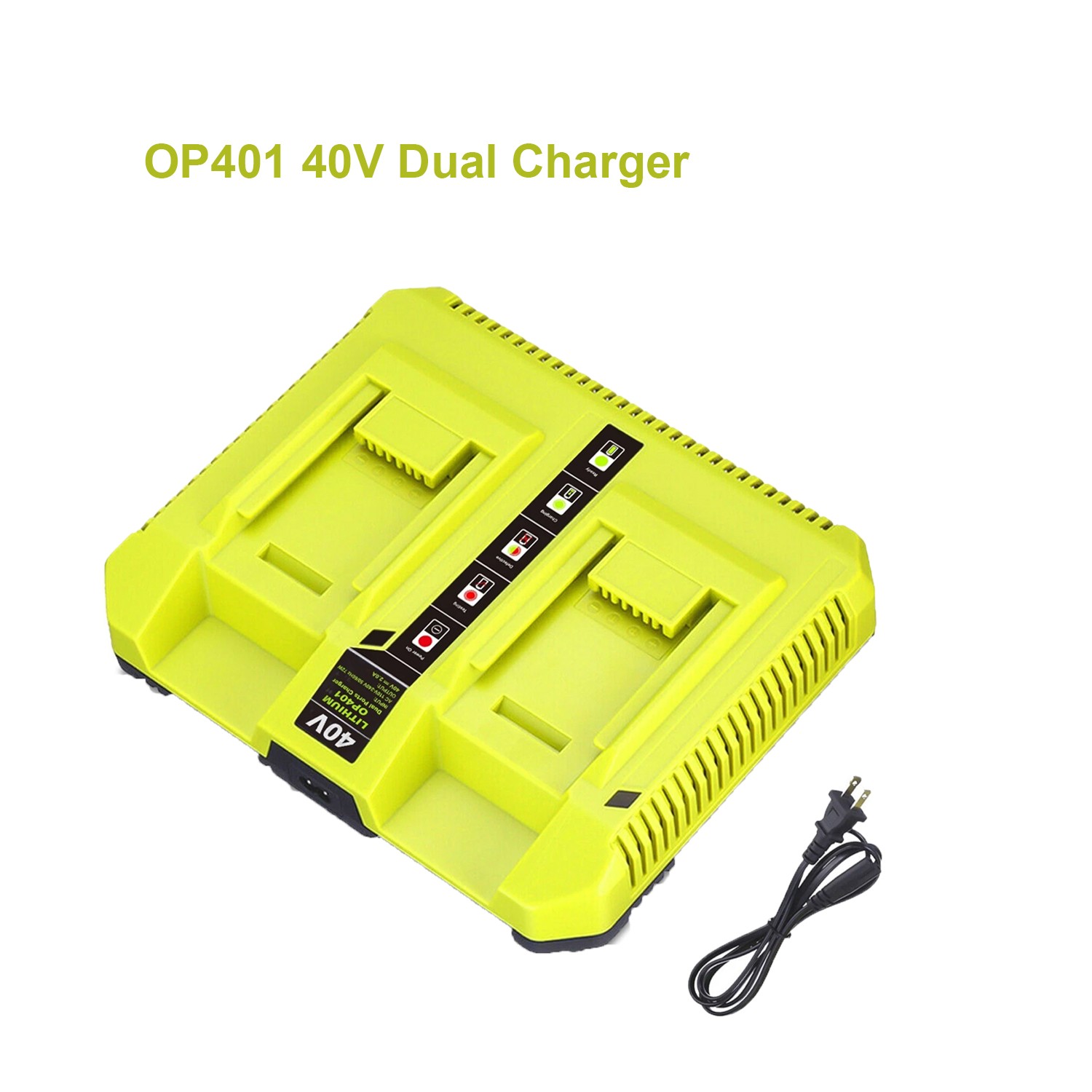OP401 40V Dual Charger for Ryobi 40V 4.0Ah OP40404 OP4040 Battery Rapid Charger
