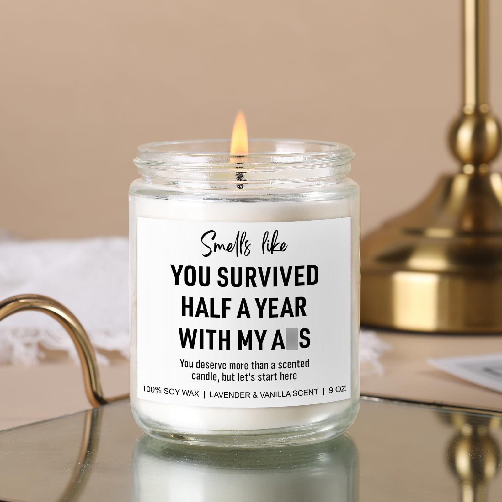 6 Month Anniversary Candle for Boyfriend Girlfriend – 6 Months Wedding Annive