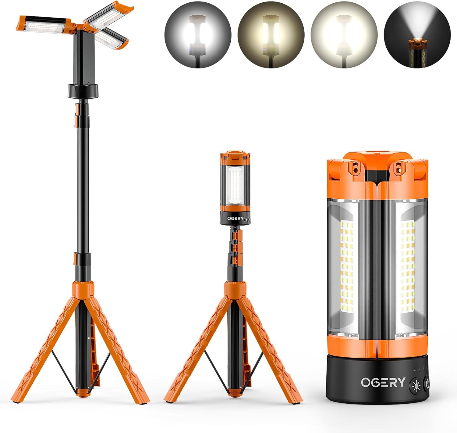 Rechargeable 10000Mah Camping Light with Stand 6.5 Ft Max Height, Cordless Work