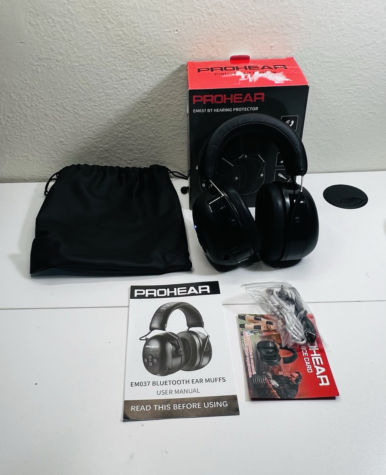 Prohear EM037 Bluetooth Hearing Protector Headphones 30dB Noise Reduction