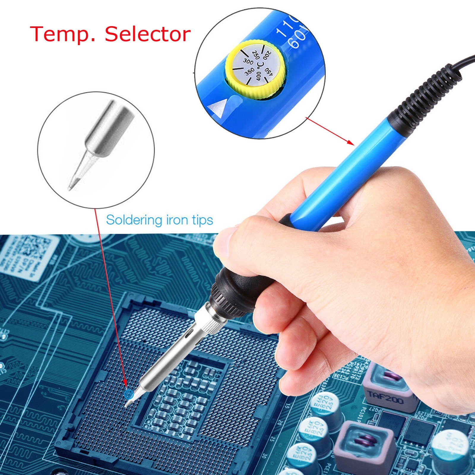 90W Digital Electric Soldering Iron Kit Tempe Adjustable Welding Tool Solder Gun