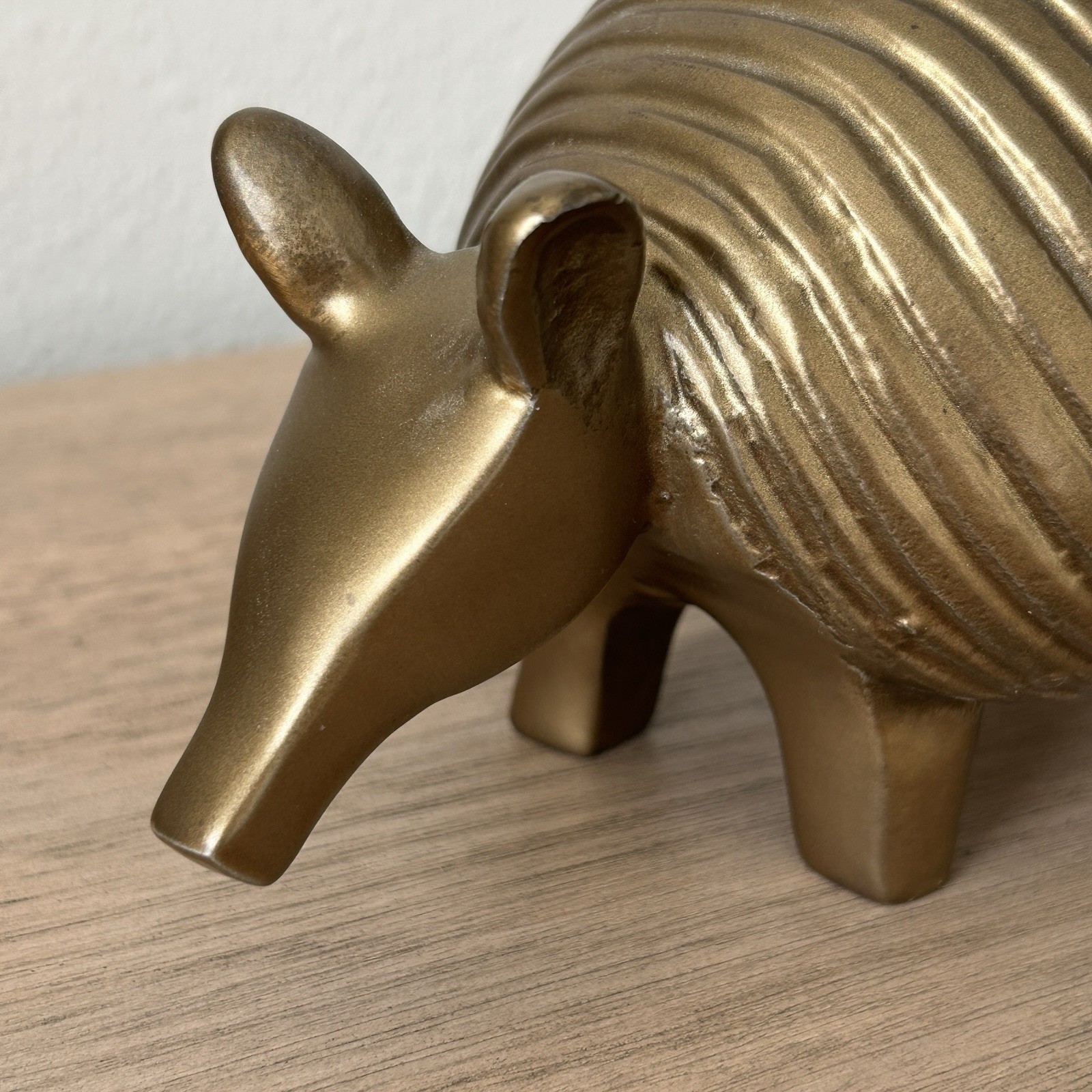 West Elm Brass Armadillo Animal Figurine Freestanding Decorative Sculpture