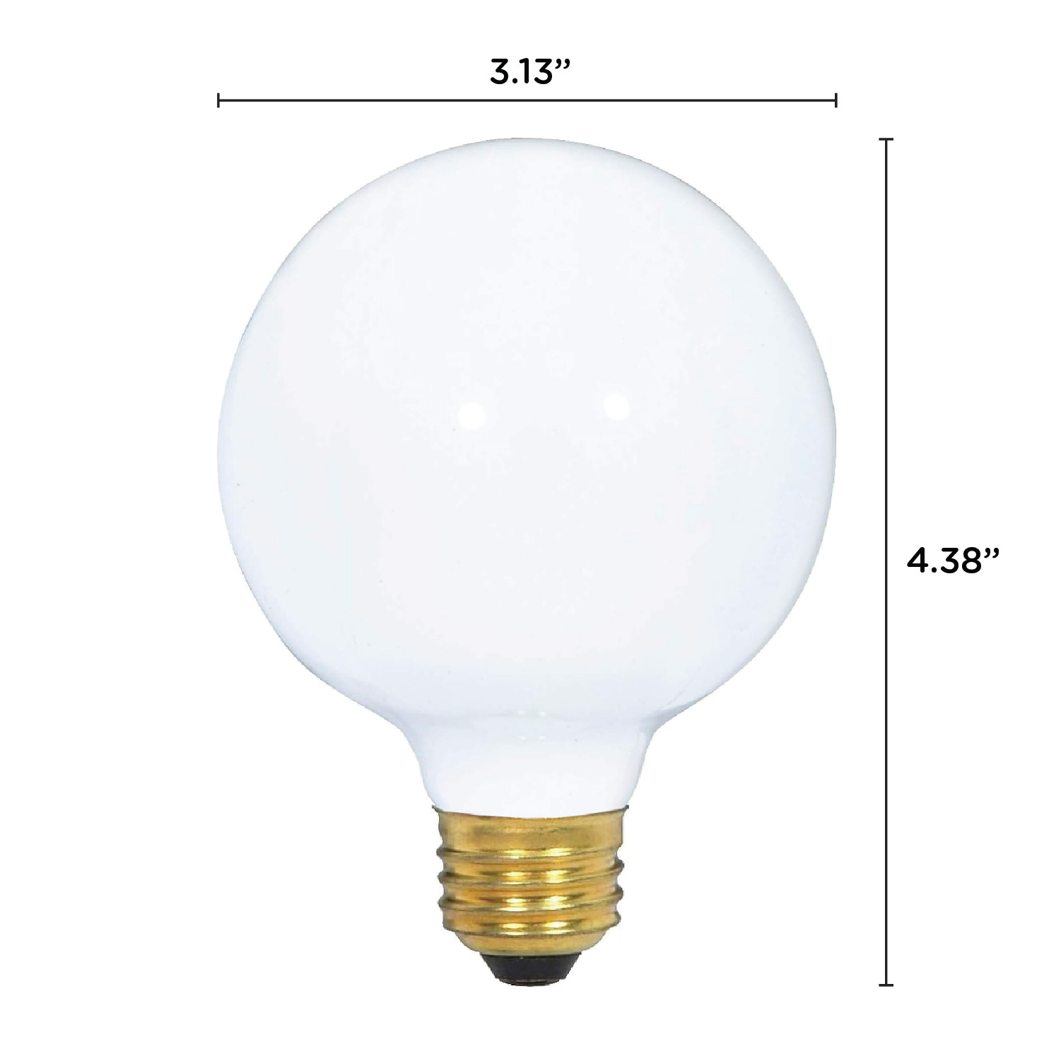 4 Pack White Globe Vanity Decorative Bulbs 120V 25W G25 Medium E26 Base Dimmable