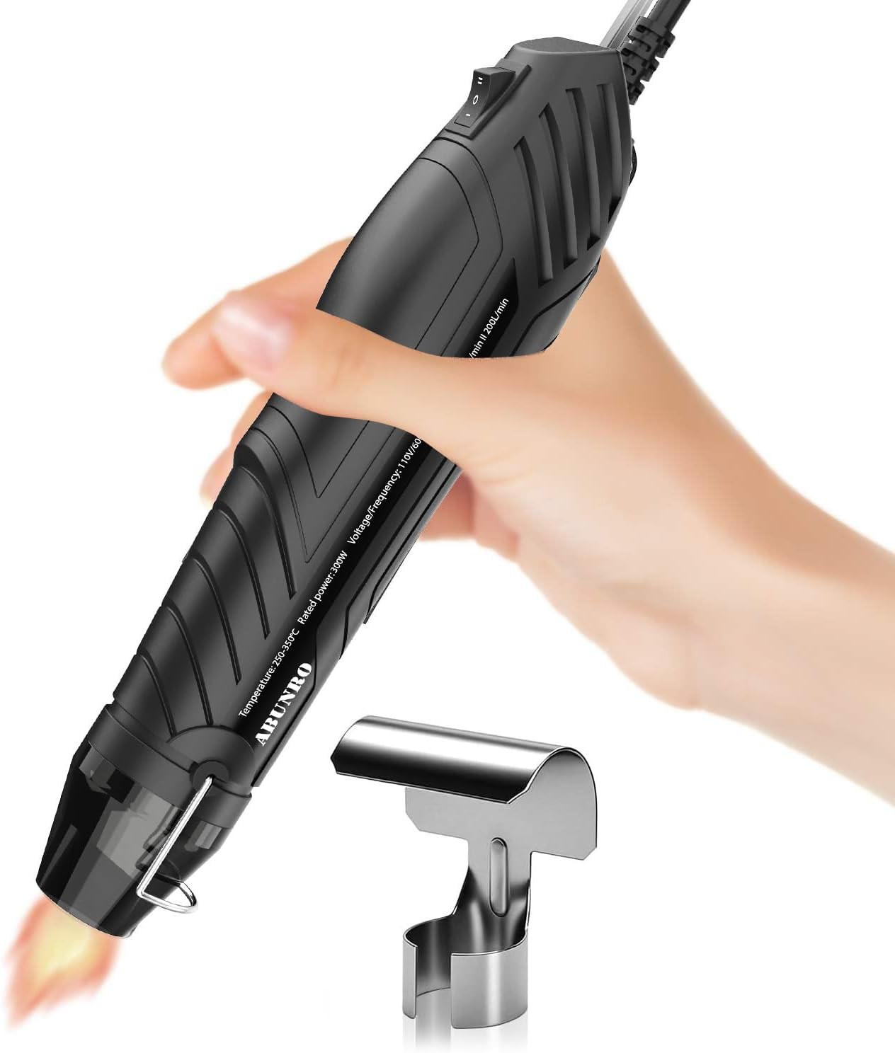 300W Mini Heat Gun with 6.6FT Cable & Reflector Nozzle – Precision Crafting Tool