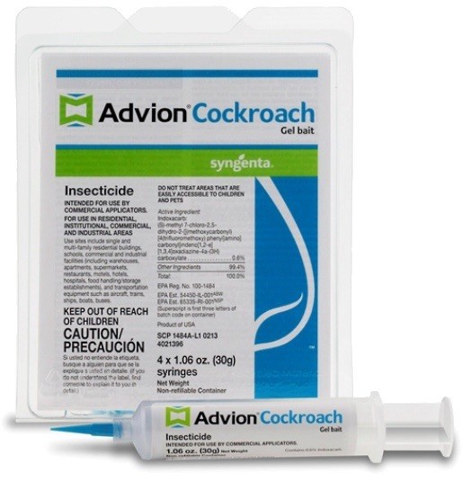 4 tubes Advion Roach Bait & 12 Bait Arena Stations All Cockroach Species Control
