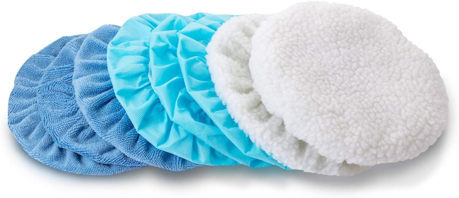 20 Pcs 5-6in Car Orbital Buffer Polisher Pad Bonnet Microfiber Max Baxer Bonnet