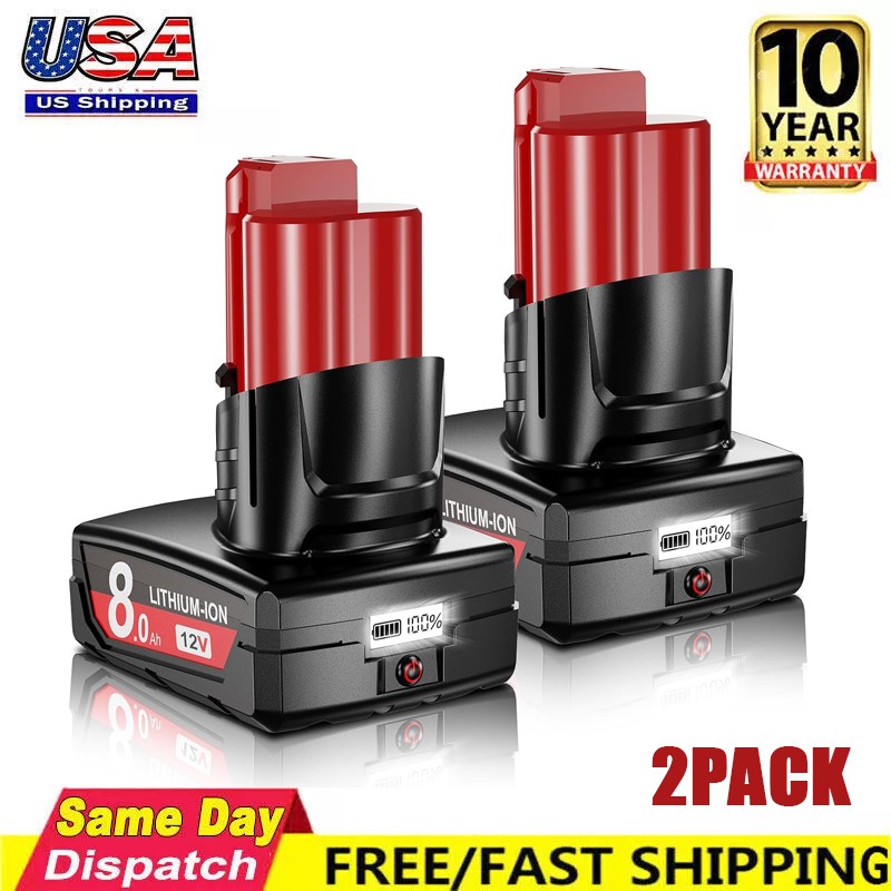 For Milwaukee For M12 12v Cordless Tools Battery/Charger 48-11-2460 48-11-2402
