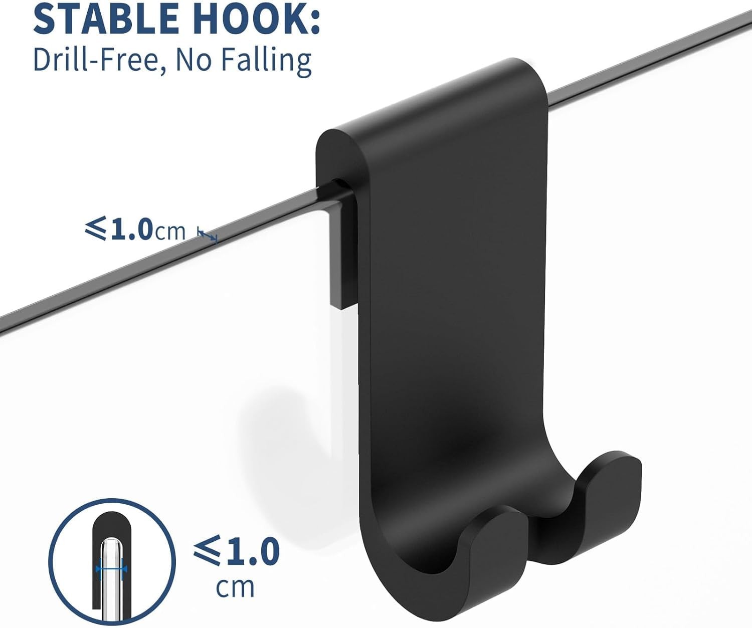 ecooe Silicone Shower Squeegee with 01-Black 13″/33cm, 01-black 13″/33cm