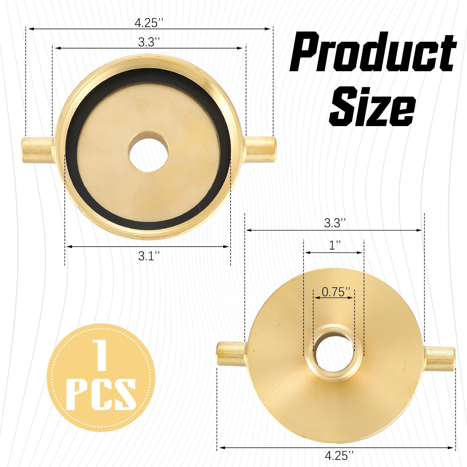 MorningRo 1 Pack Fire Hydrant Hose Adapter 2-1/2″ x 3/4″, brass color