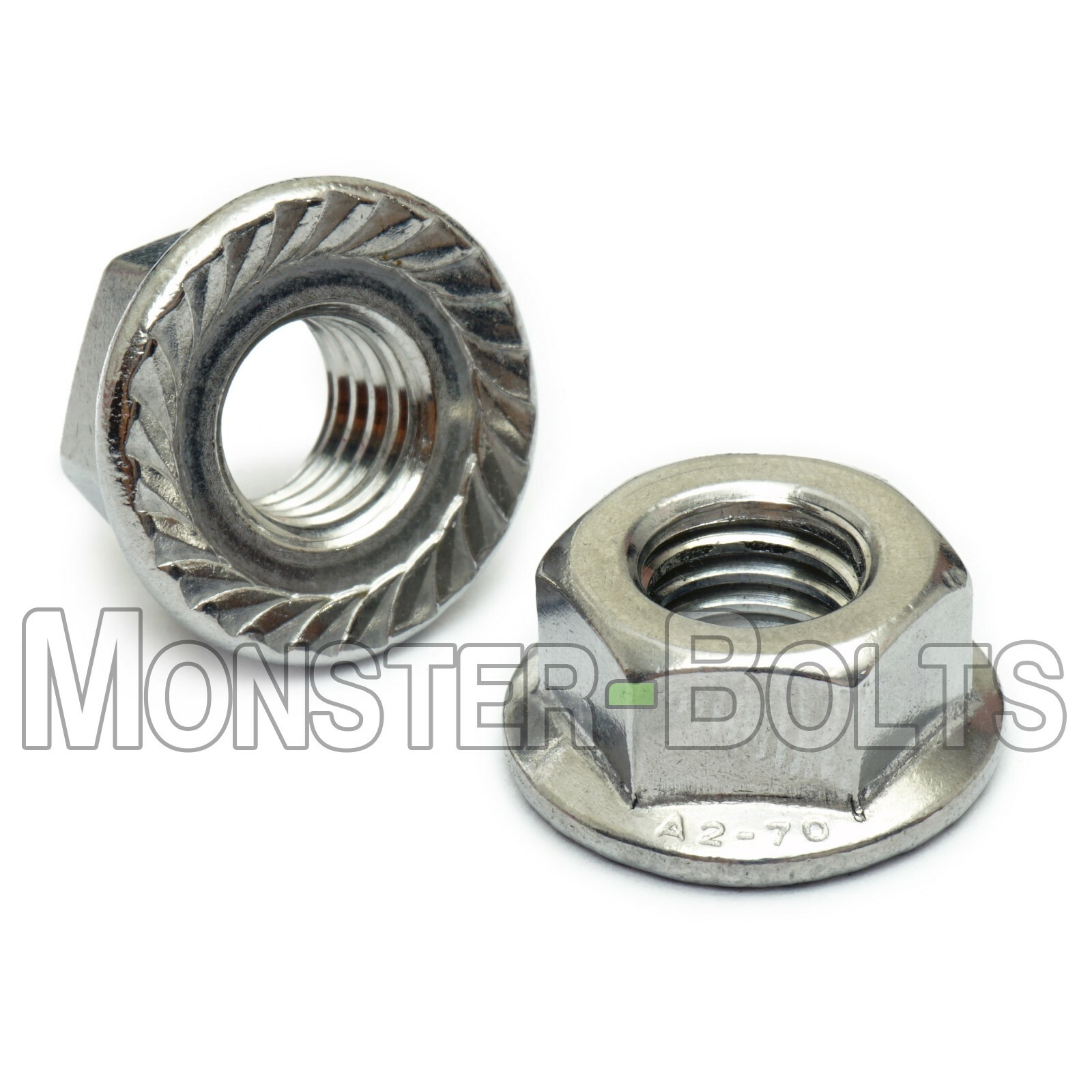 Serrated Hex Flange Lock Nuts DIN 6923, A2 Stainless Steel – M4 M5 M6 M8 M10 M12