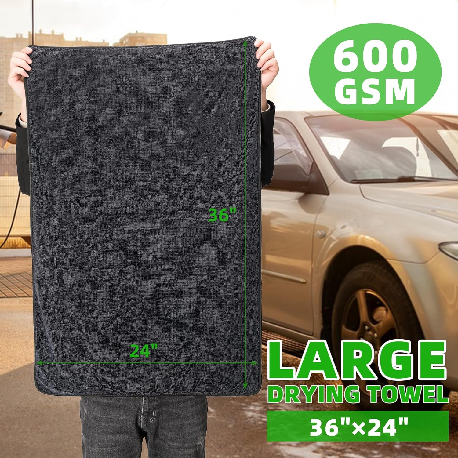 Large Microfiber Car Drying Towel, Ultra Absorbent Microfiber Cleaning Cloth for