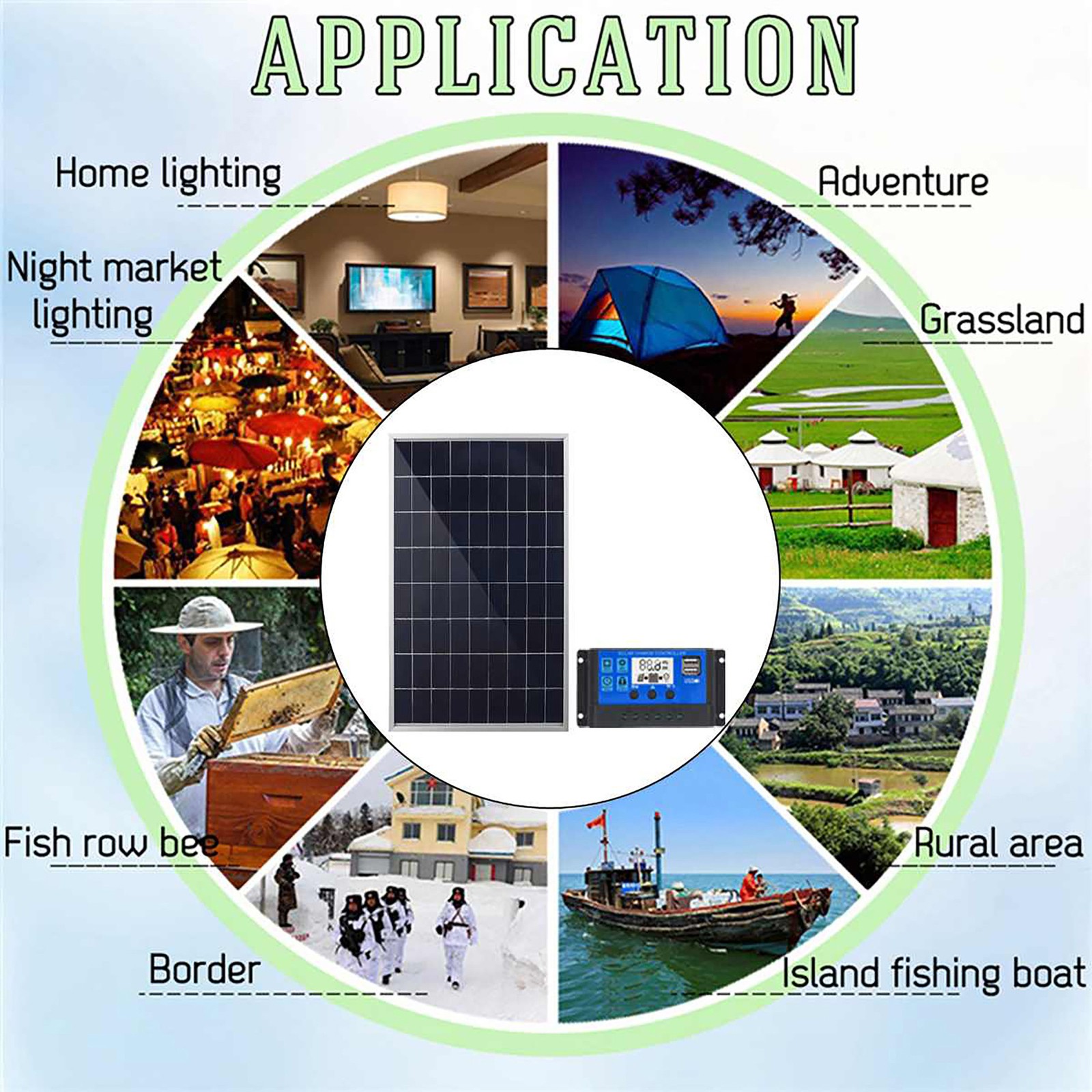 Trickle 30W Solar Panel 12V Charger Battery Charger Kit Maintainer Boat Car RV