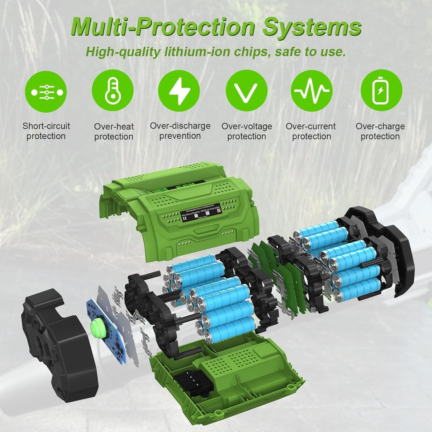 56V 7500mAh Replacement for EGO Battery 7.5Ah Lithium BA2800 BA4200 Power Tools