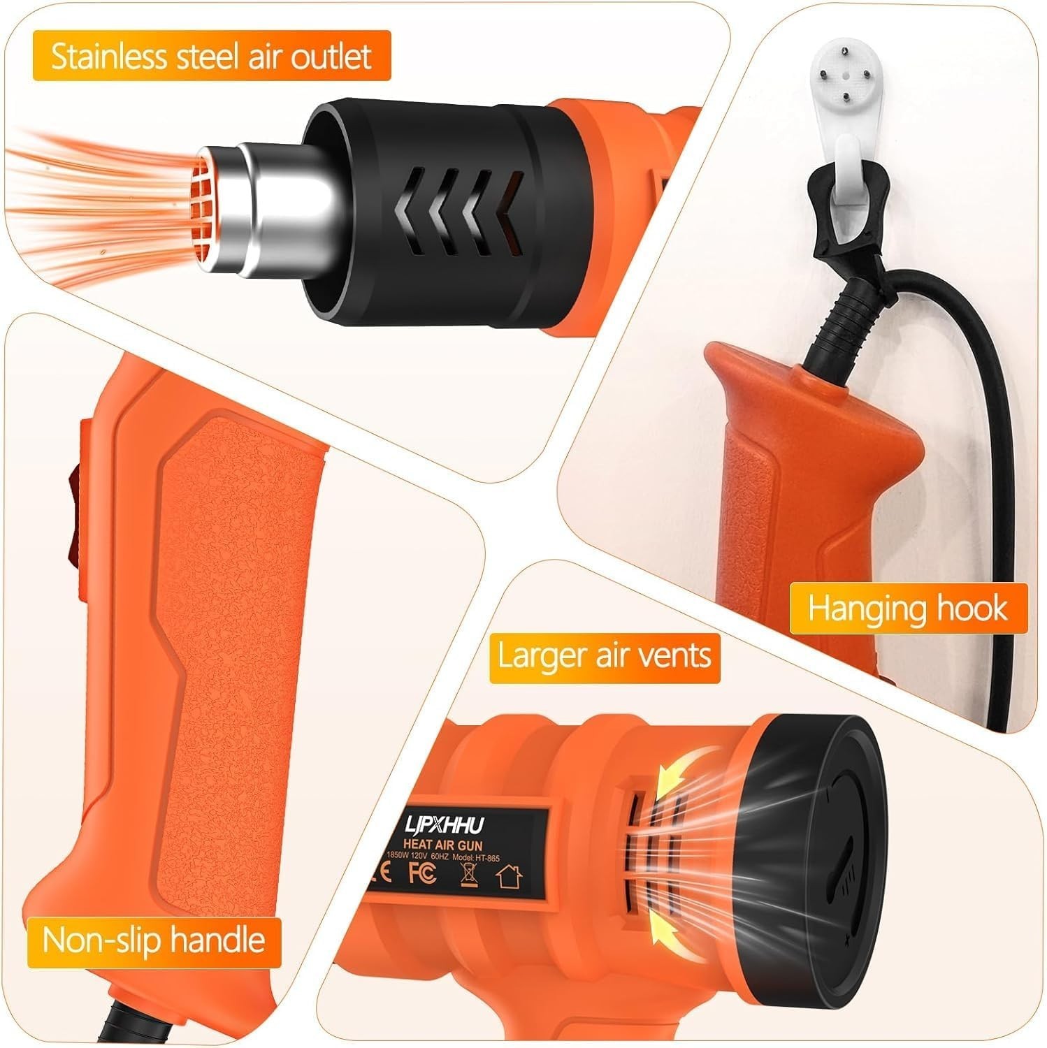 1.5s Fast Heat Heavy Duty Hot Air Gun Good Temp Control 122℉-1112℉50-600℃）Ove…