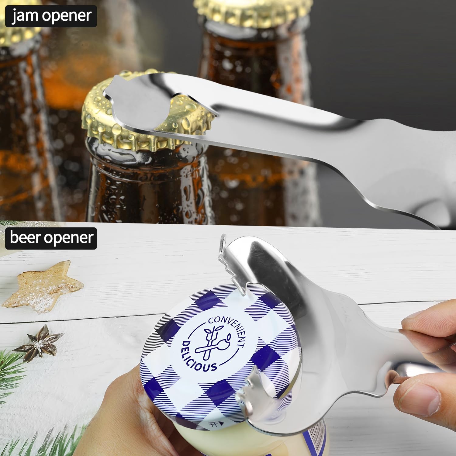 2 Pack Stainless Steel Multifunctional Mason Jar Opener, Easy Twist Manual Ha…