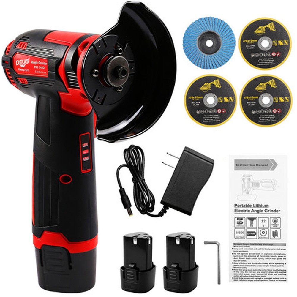 3″ 12V Cordless Angle Grinder, Mini Cut-Off Tool & Polisher for Metal, Wood