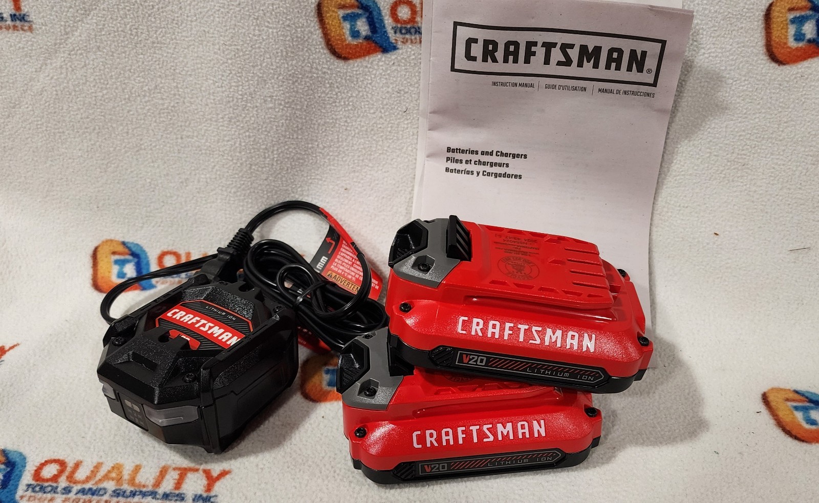 New Craftsman CMCB2011 V20 20V Max Battery 1.5Ah Set of 2 & (1) Charger CMCB101