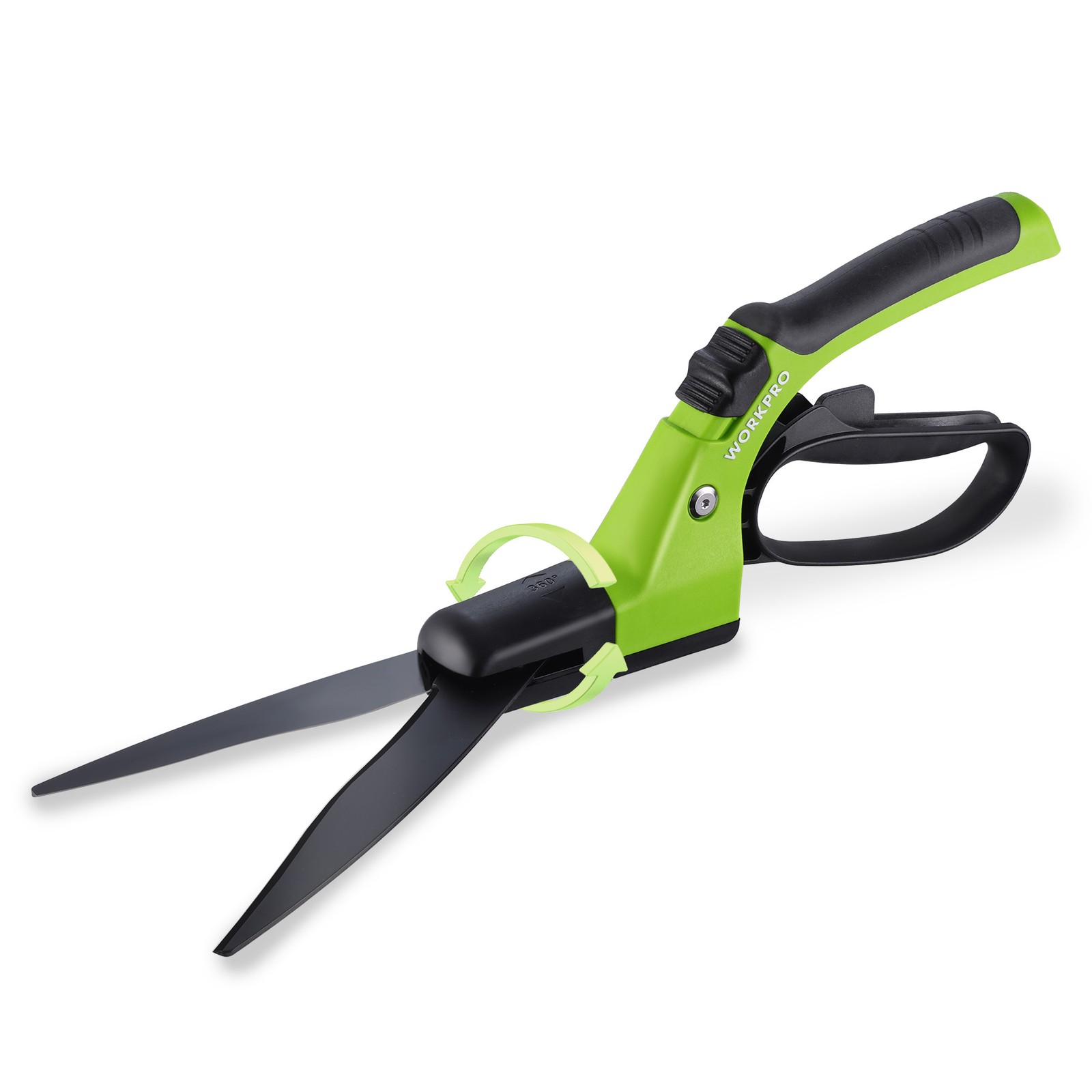 WORKPRO Grass Shears Handheld Ultra-Sharp Grass Clippers with 360° Swivel Blades