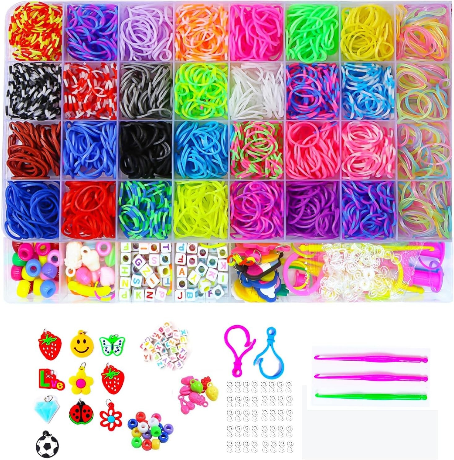 2500+ Rubber Band Bracelet Kit, Loom Bracelet Making Kit for Kids, Rubber Bands
