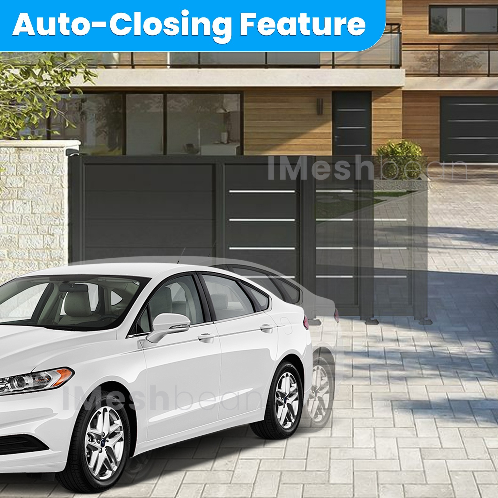 1.6HP 5000LBS Automatic Electric Sliding Gate Opener Kit APP Keypad 4 Remotes