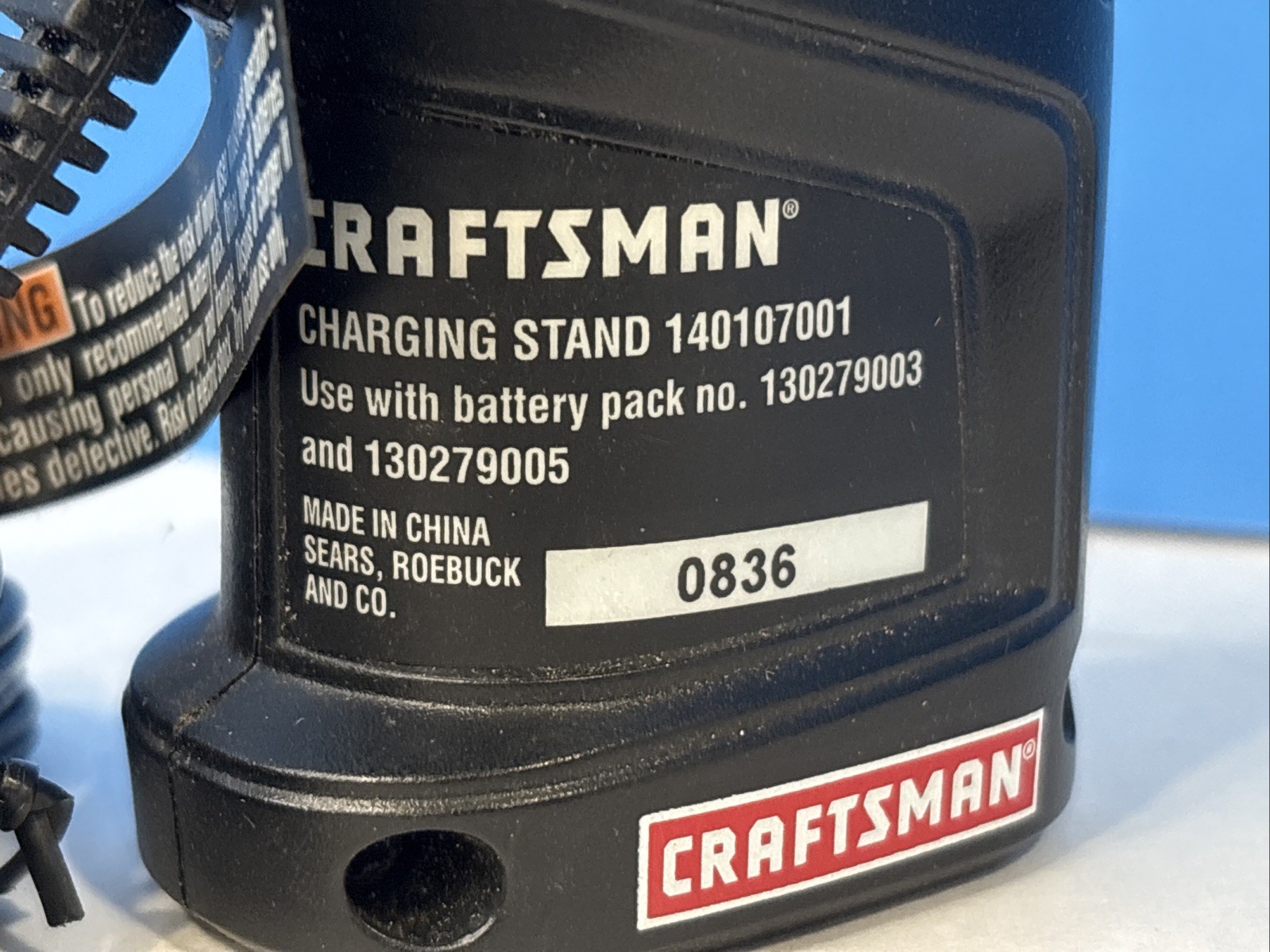 Craftsman 19.2V Volt C3 Power Tool Battery Charger 140107001 Black