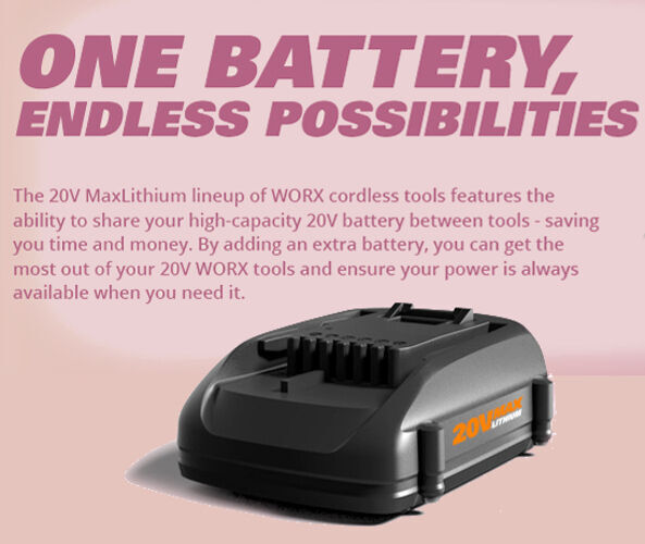 WG170.3 Worx 20V 4.0 Cordless Grass Trimmer/Edger 60 Min Quick Charger
