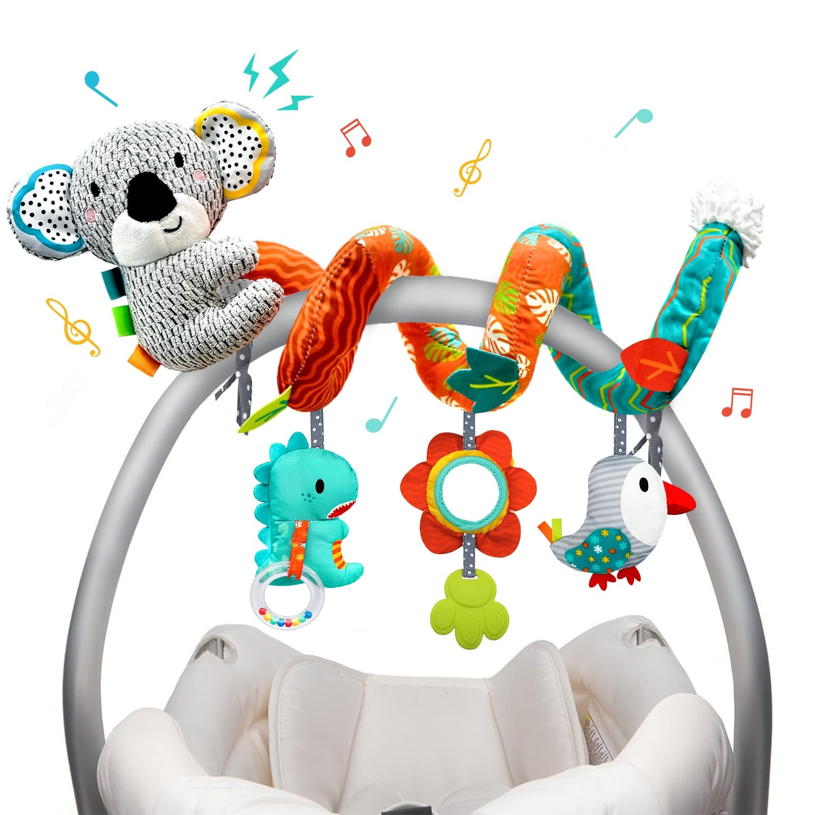 XIXILAND Car Seat Toys Baby Toys 0-3 Months Developmental, Stroller Toys Infant