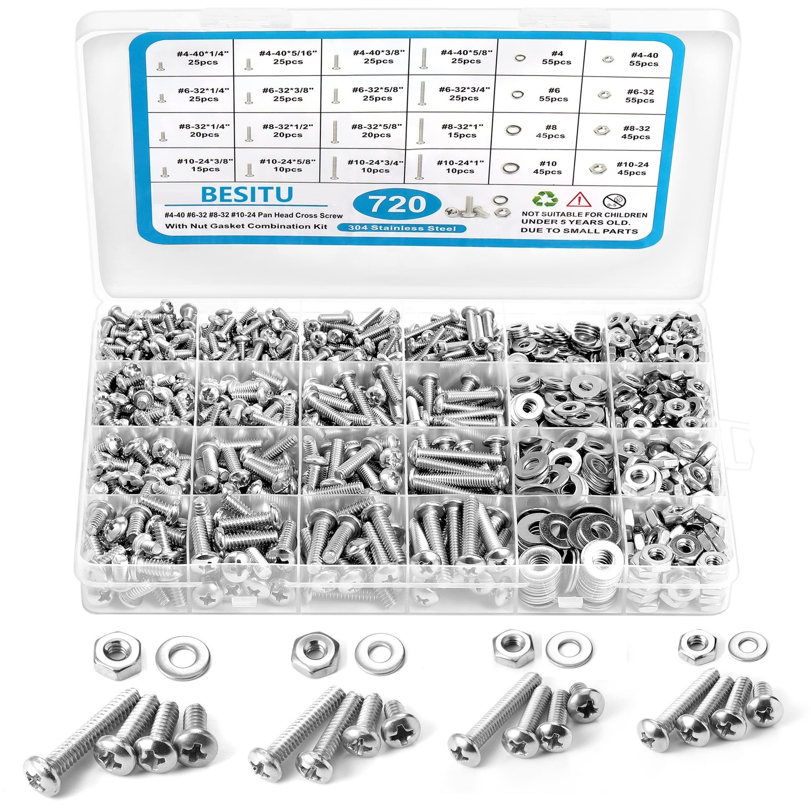 252Pcs Hex Bolts and Nuts Assortment Kit and 720Pcs Machine Screw Assortment …