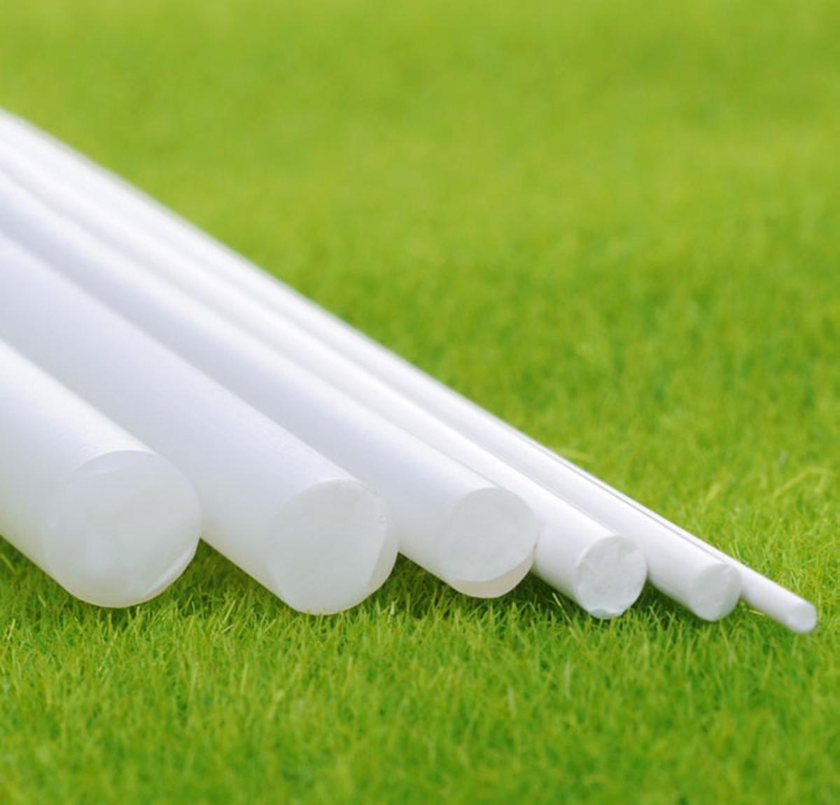 US Stock 10x ABS Styrene Plastic Round Bar Rod Dia 1mm length 9.8″ 250mm White