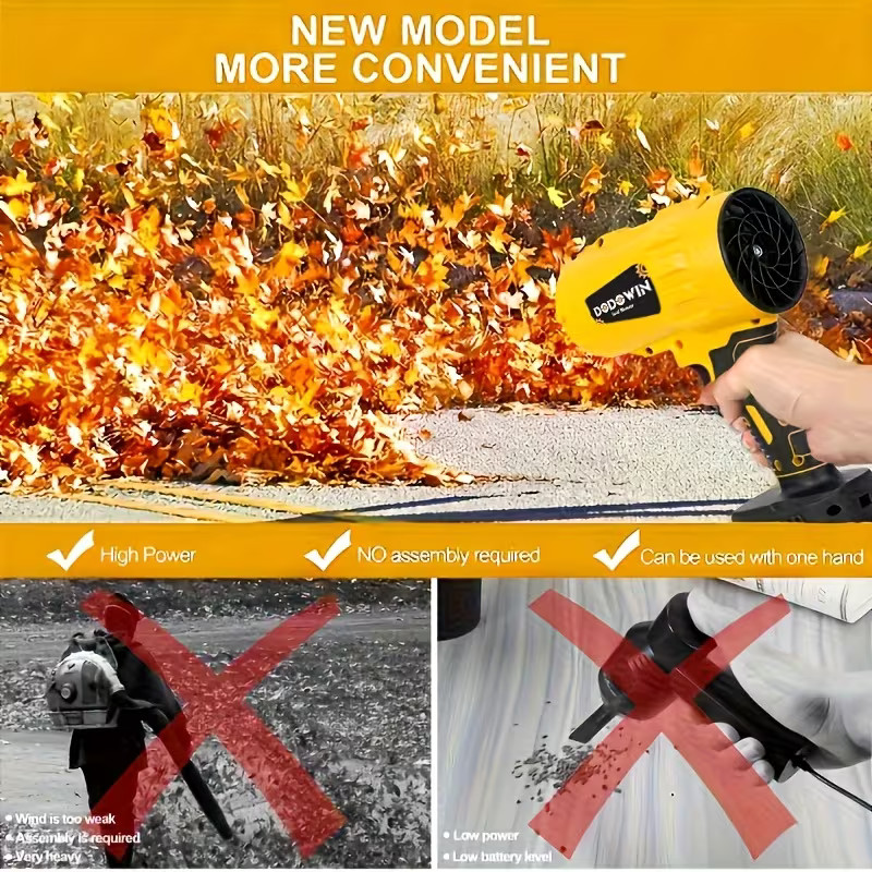 21V Electric Cordless Leaf Blower Lightweight Handheld Yard Cleaning Car Drying