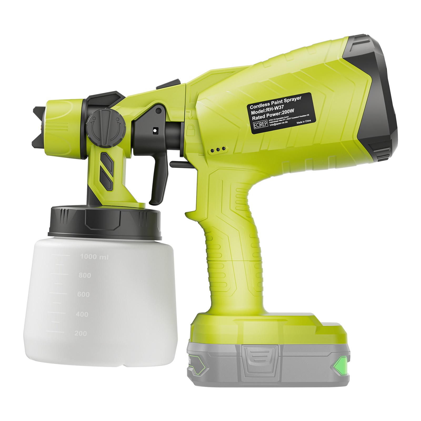 Cordless Paint Sprayer for Ryobi 18V Battery P108 Lithium-Ion P102 P105 18V