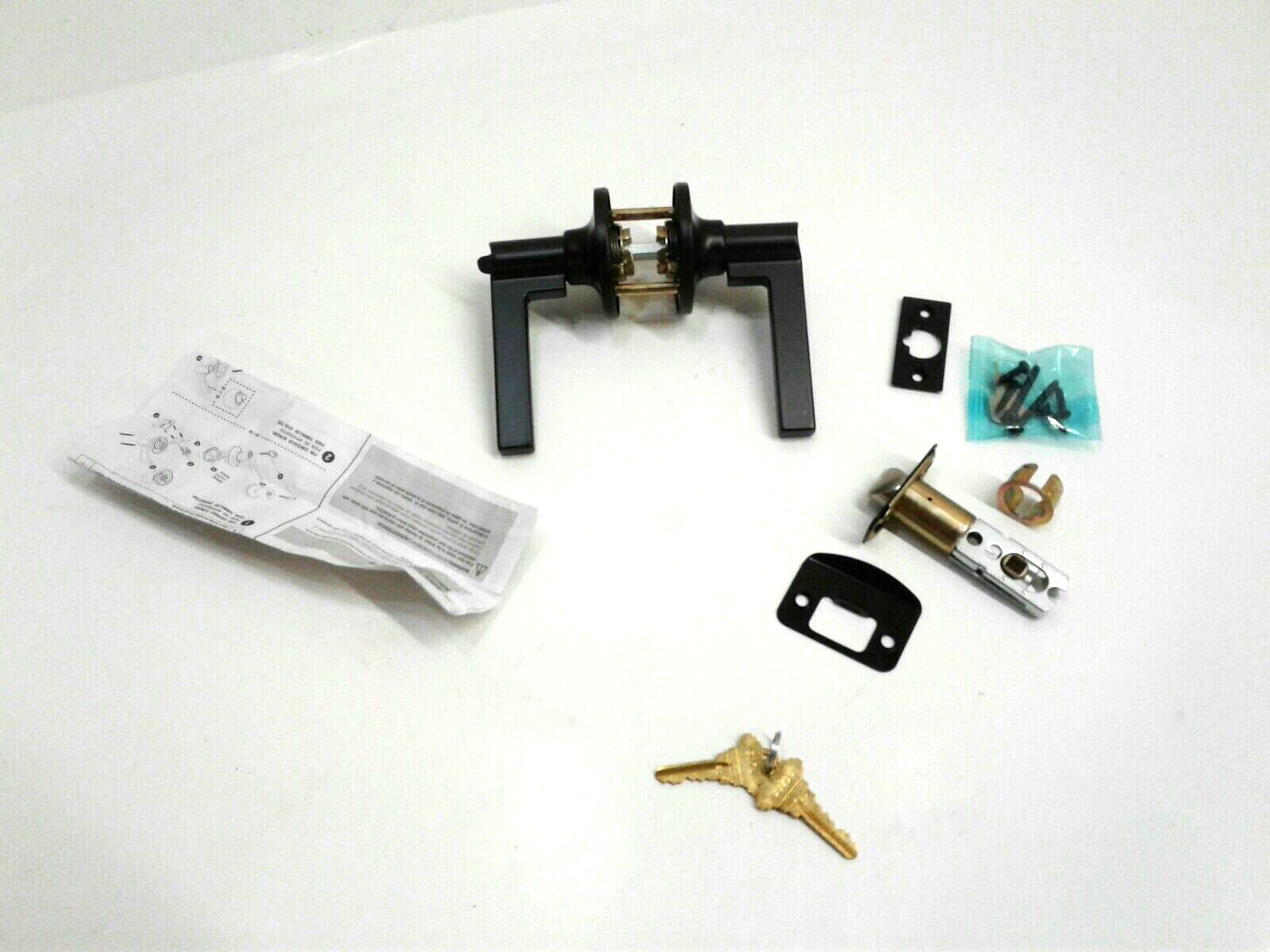 SCHLAGE Residential J54-SOL-622 Solstice Keyed Entry Lever Lock Set Matte Black