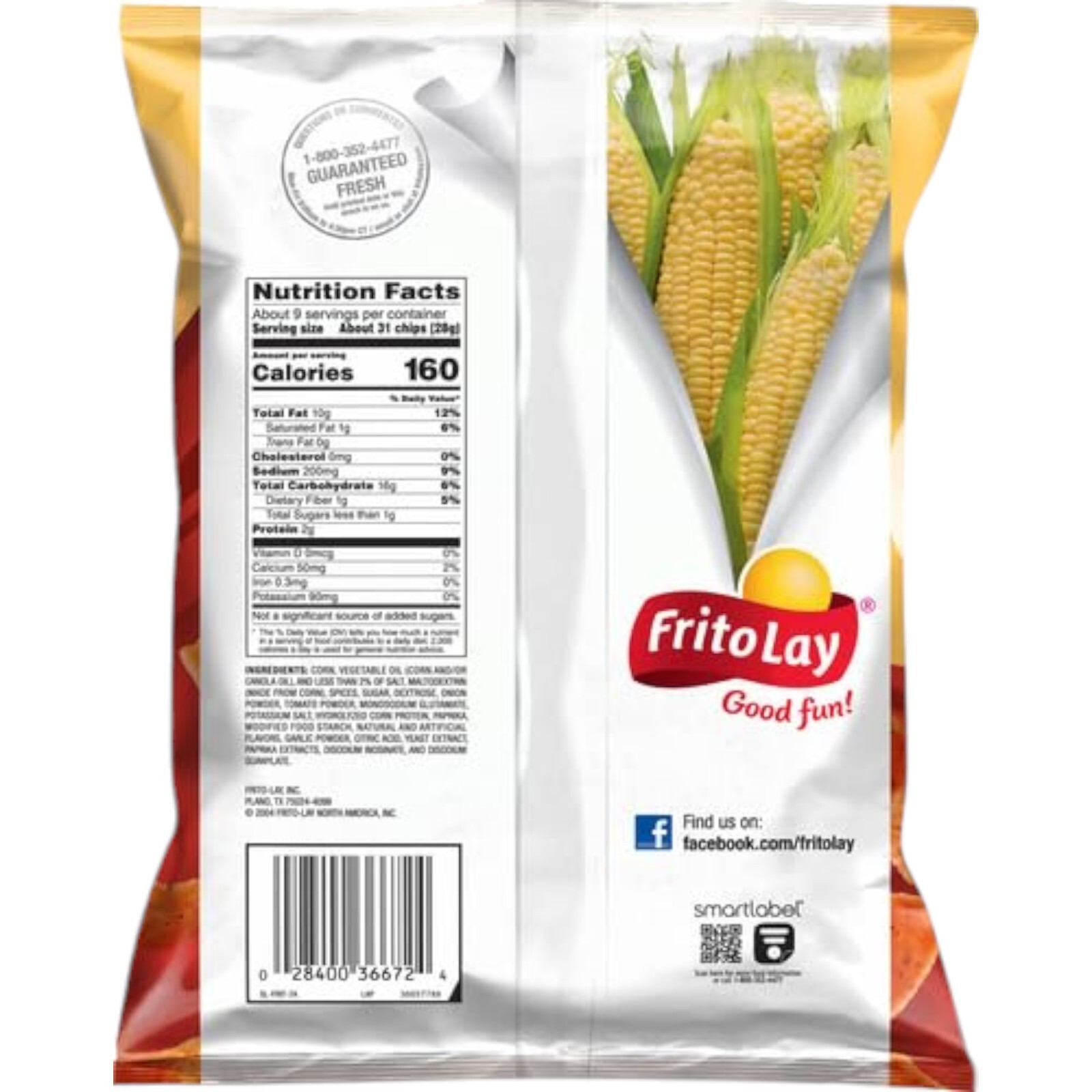 Fritos Bar B Q Flavored Corn Chips 9.25 oz Barbecue Flavor