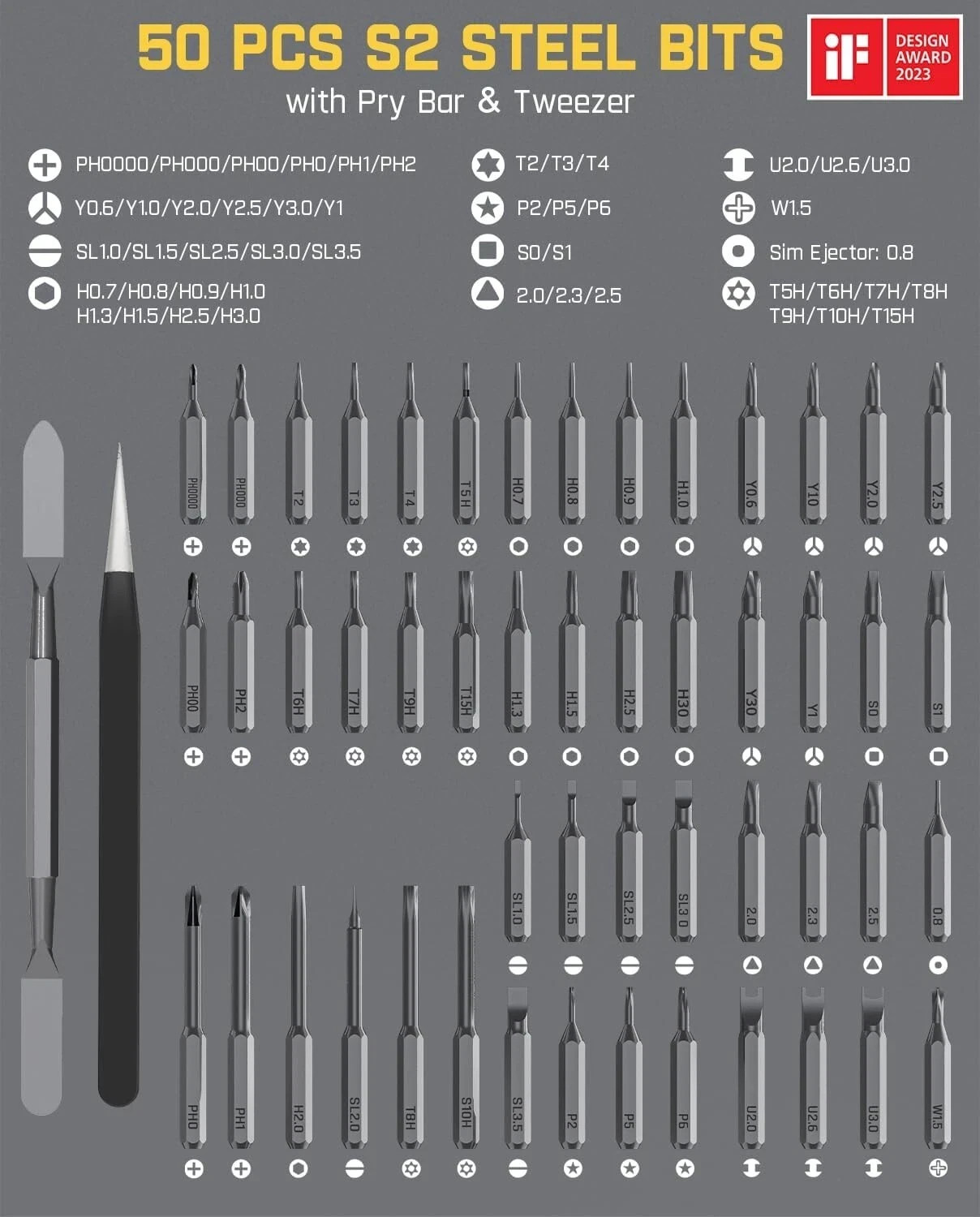 Fanttik E1 Max 3.7V Mini Precision Electric Screwdriver, 50-in-1 Magnetic Bits,