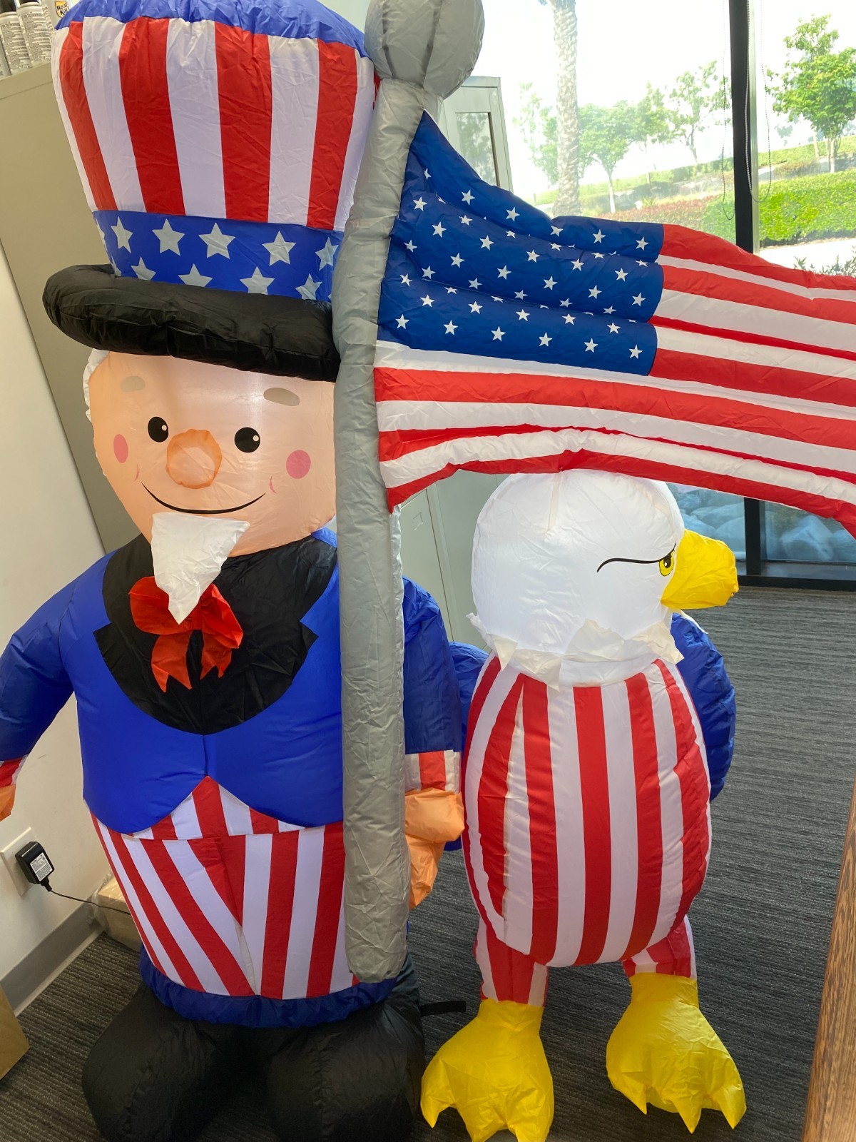 6ft High Inflatable Patriotic Independence Day 4th July Uncle Sam Flag Eagle 401